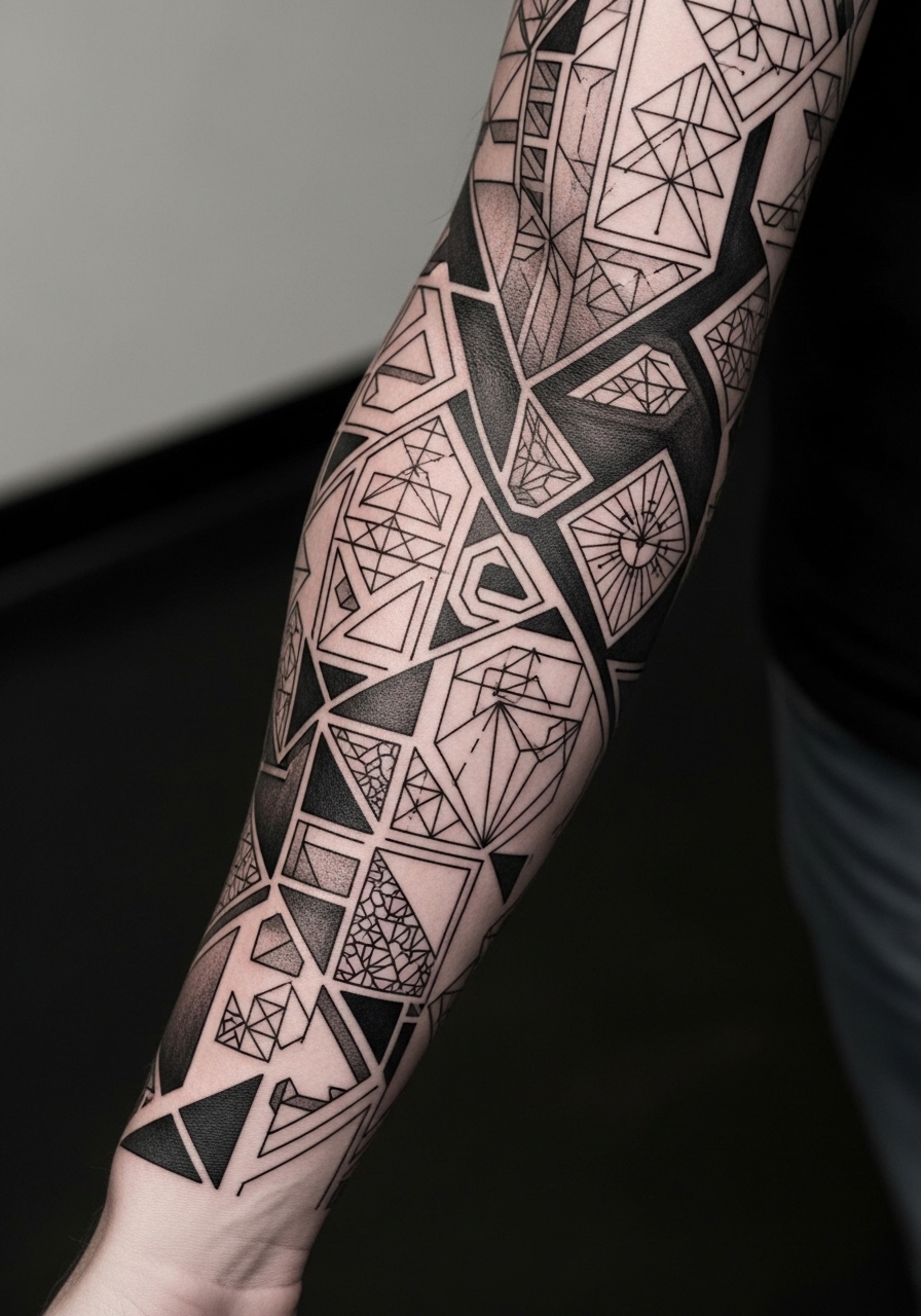 19 Geometric Sleeve Tattoo Ideas for Men Who Love Precision - Tattoo Build